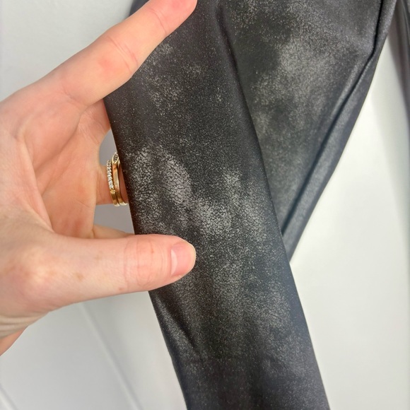 SPANX Faux Leather Leggings Black Party Going Out Club Stretch Women’s Large - Picture 5 of 8